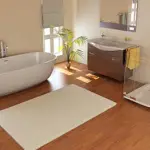 wood floor in a bathroom