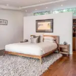 wooden floors in the bedroom