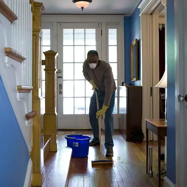 Clean and Shine Old Damaged Hardwood Floor