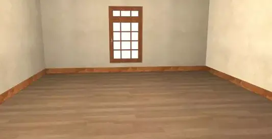 Parallel to the Shortest Wall of the Room